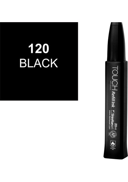 Touch Twin Marker Refill Alcohol Ink Alkol Bazlı Mürekkep 20 Ml. 120 Black