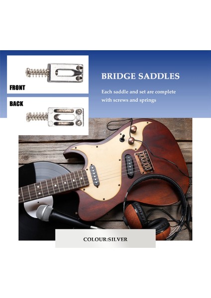 6 Adet Elektro Gitar Köprüsü Saddles Strat Tele Gitar Değiştirme Için Düz Set (Yurt Dışından) fiyatları