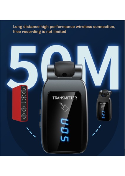 Kablosuz Gitar Sistemi Şarj Edilebilir LED Ekran Uhf Elektro Gitar Kırmızısı Için Kablosuz Gitar Verici Alıcı (Yurt Dışından) fiyatları