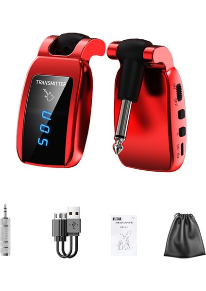 Kablosuz Gitar Sistemi Şarj Edilebilir LED Ekran Uhf Elektro Gitar Kırmızısı Için Kablosuz Gitar Verici Alıcı (Yurt Dışından) indirimleri