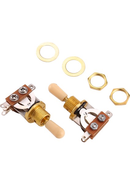 Metrik 3 Yolu Kısa Düz Gitar Geçiş Anahtarı Pikap Seçici Gibson Epiphone Les Paul Elect Gitar, Gold &amp; Bej (Pack Of 2) (Yurt Dışından) modelleri