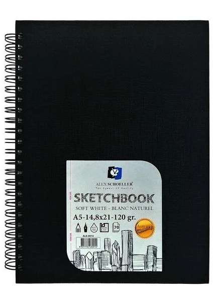 Sketchbook Sert Kapak Spiralli Eskiz Çizim Defteri 120 Gr. A5 70 Yp.