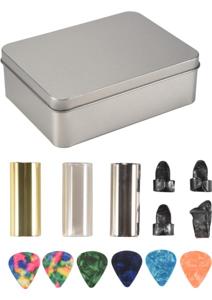 Gitar Slayt Seti 1 Cam Slayt, 1 Çelik Slayt ve 1 Pirinç Gitar Slayt, 6 Adet Gitar Seçimi ve 4 Parmak Seçimi (Yurt Dışından) fırsatları