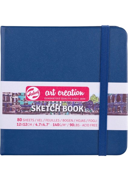 Art Creation Sketchbook Sert Kapak Eskiz Çizim Defteri 140 Gr. 12X12 Cm. 80 Yp. Navy Blue