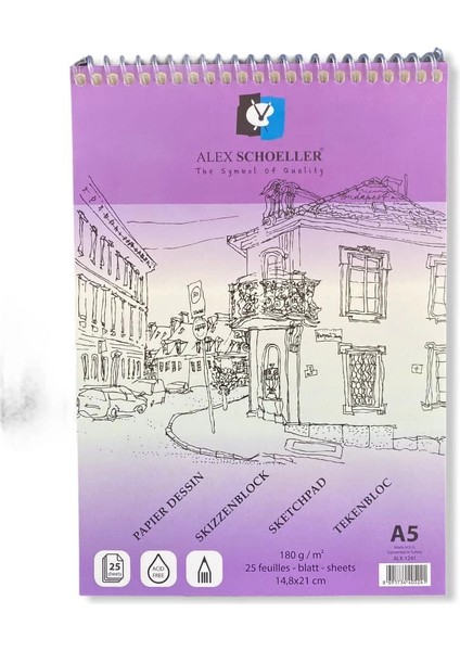 Spiralli Eskiz Çizim Defteri 180 Gr. A5 25 Yp.
