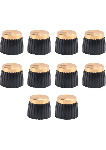 Marshall Amplifikatörü Için 10X Gitar Amplifikatör Düğmeleri Push-On Siyah+Altın Kapağı (Yurt Dışından)