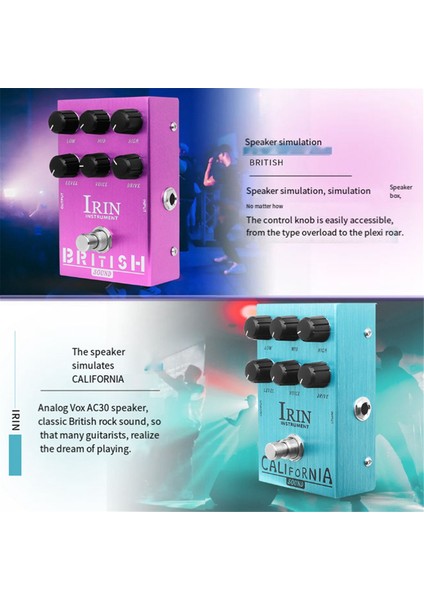 Irin Electric Gitar Efektör Bas Yedek Aksesuarlar Analog Gecikme Gitar Efekt Gitar Parçaları Bas Gitar, Altın (Yurt Dışından) modelleri