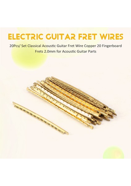 20PCS/ Set Klasik Akustik Gitar Perdesi Tel Bakır 20 Klavye Perdeleri Akustik Gitar Parçaları Için 2.0mm (Yurt Dışından) fırsatları