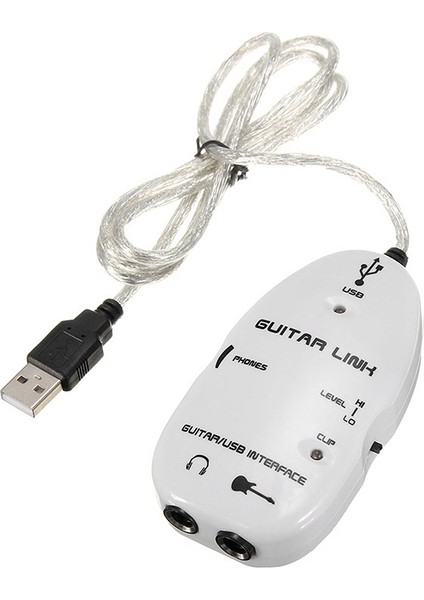 6.3mm Jack - USB Gitar Bağlantı Kablosu Adaptör Gitardan Pc Gitar Kayıt Oynatma Gitar Efektleri Kablosu USB Gitar Adaptörü (Yurt Dışından)