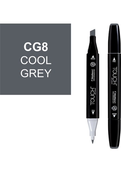 Touch Twin Marker Çizim Kalemi Cg8 Cool Grey