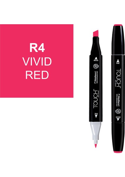 Touch Twin Marker Çizim Kalemi R4 Vivid Red