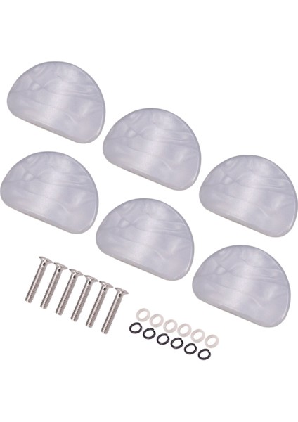 6 Adet Beyaz Inci Gitar Ayarlama Mandalları Tuşlar Düğmesi Tunerler Makine Kafaları Premium Ayarlama Anahtar Düğmesi Kapak Kolları Sapı Kapaklar (Yurt Dışından)