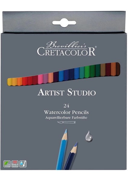 Artist Studio Watercolor Pencils Sulandırılabilir Boya Kalemi Seti 24 Renk