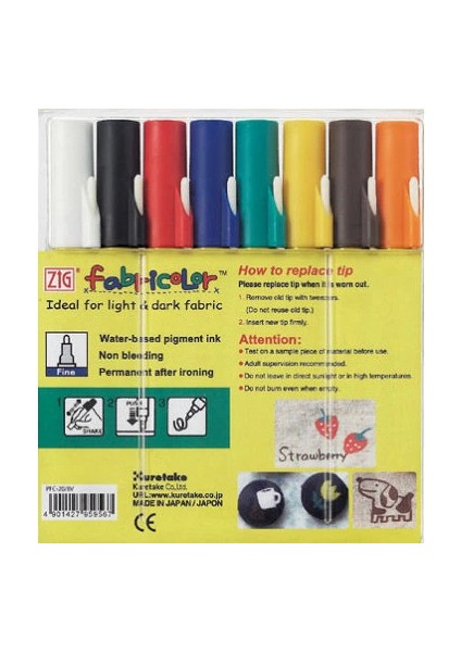 Fabricolor Örtücü Kumaş Tekstil Boyama Kalemi Seti 8 Renk