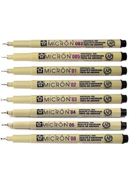 Pigma Micron Çizim Kalemi Seti 8'li