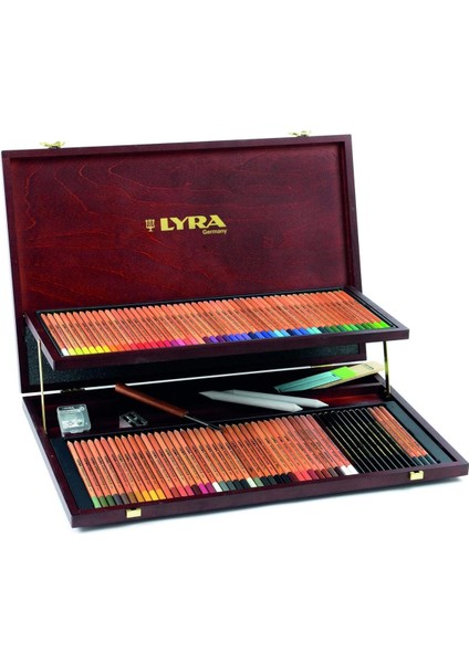 Rembrandt Artist Atelier Aquarell Boya Kalemi Seti 100 Renk + Aksesuarlar Ahşap Kutu