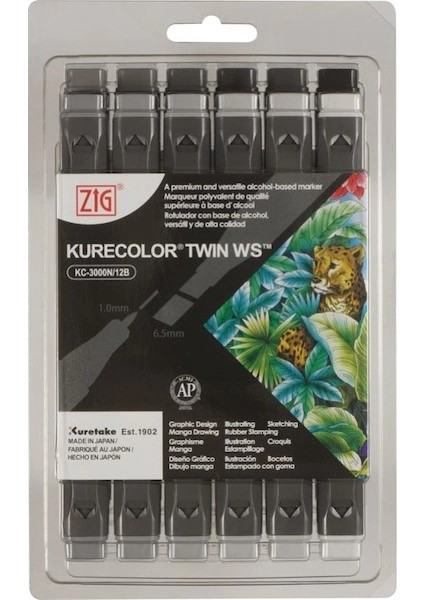 Kurecolor Twin S Marker Kalem Seti 12 Renk Cool Gray Colors