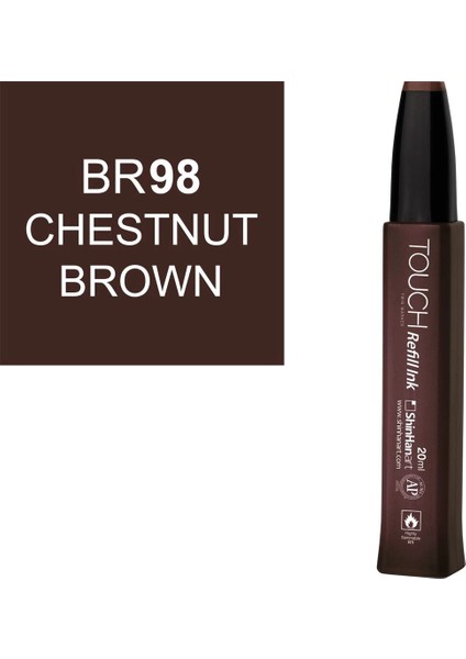 Touch Twin Marker Refill Alcohol Ink Alkol Bazlı Mürekkep 20 Ml. BR98 Chestnut Brown