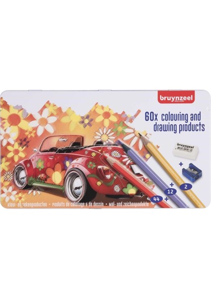 Bruynzeel Coloring & Drawing Kuru Boya Kalemi Boya ve Çizim Seti 60 Parça