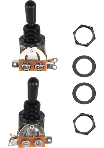 Metrik 3 Yolu Kısa Düz Gitar Geçiş Anahtarı Pikap Seçici Gibson Epiphone Les Paul Elect Gitar, Silver &amp; Black (2 Paket) (Yurt Dışından) modelleri