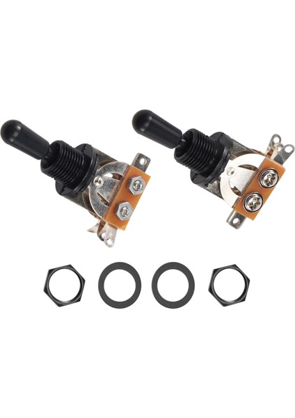 Metrik 3 Yolu Kısa Düz Gitar Geçiş Anahtarı Pikap Seçici Gibson Epiphone Les Paul Elect Gitar, Silver &amp; Black (2 Paket) (Yurt Dışından) fırsatları