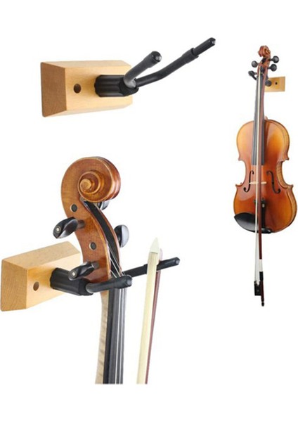 2 Adet Keman Duvarı Montajı, Keman Rafı Duvar Askısı, Keman Viyola Ukulele Asılı Kanca, Ev ve Stüdyo Için Keman Pruvası Asabilir (Yurt Dışından) fırsatları