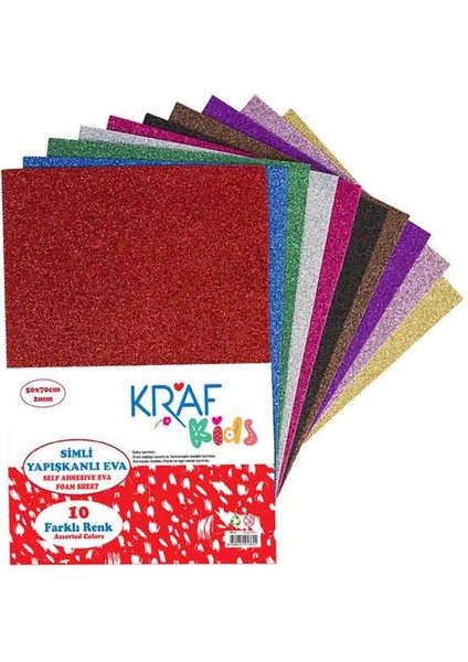 Kids Simli Yapışkanlı Eva 50X70 Cm. 10 Renk