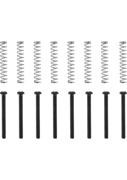 8 Pcs M2.5X32MM Elektro Gitar Humbucker Pikapları Yükseklik Vidasını ve Yayını Ayarla - Pitch 0.4mm - Siyah (Yurt Dışından)