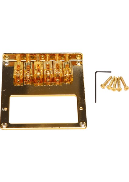 6 Roller Saddle 6 String Humbucker Gitar Köprüsü Tele Telecaster Gitar (Altın) (Yurt Dışından)