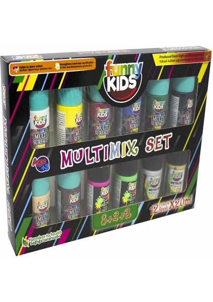 Multimix Akrilik Boya Seti 12 Renk x 20 Ml.