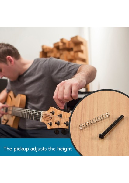 8 Pcs M2.5X32MM Elektro Gitar Humbucker Pikapları Yükseklik Vidasını ve Yayını Ayarla - Pitch 0.4mm - Siyah (Yurt Dışından) indirimleri