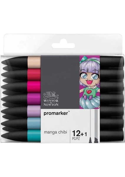 Promarker Kalem Seti 12+1 Renk Manga Chıbı
