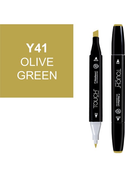 Touch Twin Marker Çizim Kalemi Y41 Olive Green