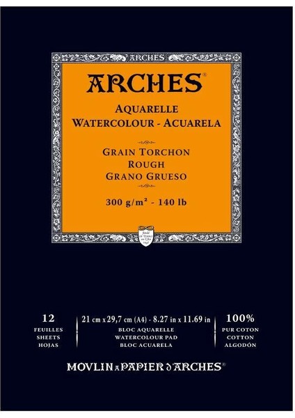 Sulu Boya Defteri Blok Rough - Kalın Doku 300 Gr. 21X29 Cm. 12 Yaprak