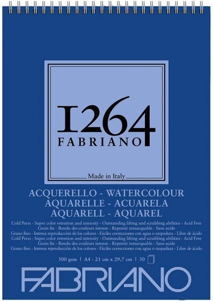 1264 Watercolour Pad Üstten Spiralli Sulu Boya Defteri 300 Gr. A4 30 Yaprak