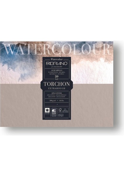 Watercolour Studio Torchon Geniş Dokulu Sulu Boya Defteri Blok 270 Gr. 36X51 Cm. 20 Yaprak