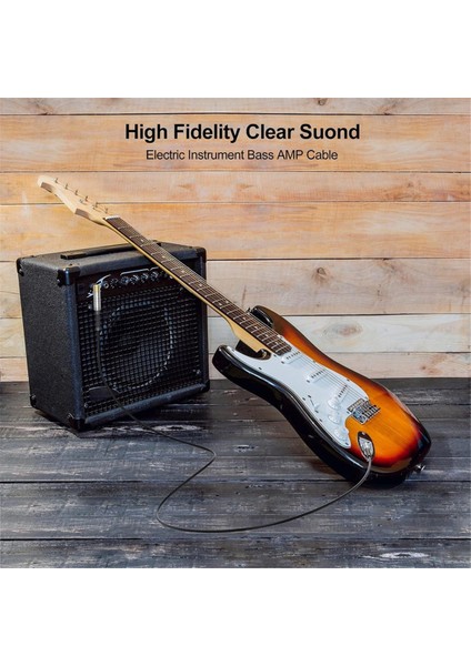 Gitar Kablosu 10FT Enstrüman Kabloları Elektro Gitar Amp Kordosu 1/4 Inç Altın Kaplama Kriko 6.35MM Kablo Örgülü Net Olmadan (Yurt Dışından) indirimleri