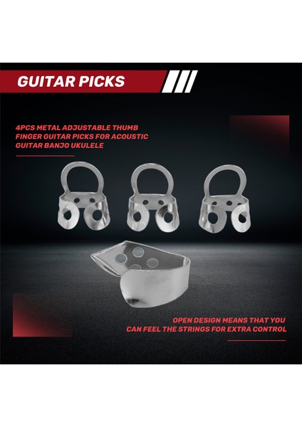 4pcs Metal Ayarlanabilir Başparmak Parmak Gitar Akustik Gitar Banjo Ukulele Için (Yurt Dışından) fırsatları