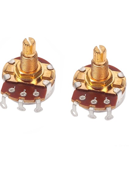 2 Adet Gitar Bas Hacim Tonu Kontrol Kapları Potansiyometre Anahtarı A250K (Yurt Dışından)