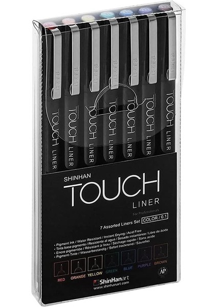 Touch Liner Çizim Kalemi Seti 0.1 Mm. 7 Renk