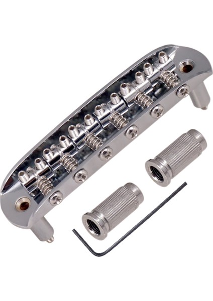 Mustang Jaguar Jazzmaster Gitar Aksesuarları Için Ayarlanabilir Namlu Saddles ile Gitar Eyer Köprü Çinko Alaşımı, Gümüş (Yurt Dışından)