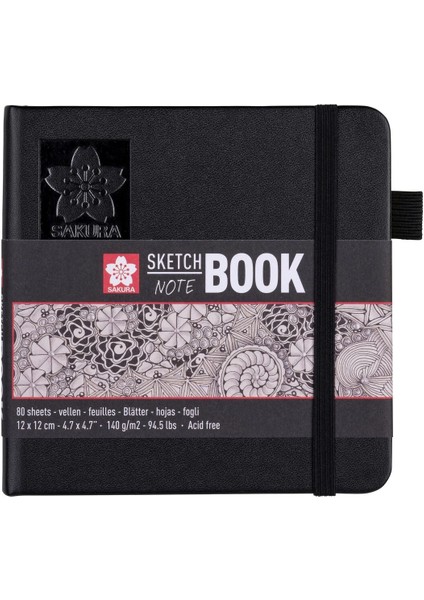 Sketchbook Sert Kapak Eskiz Çizim Defteri Ivory (Fildişi) Kağıt 140 Gr. 12X12 Cm. 80 Yaprak