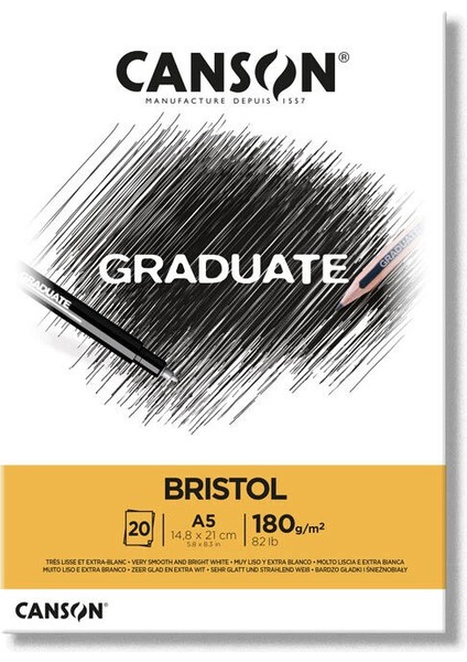 Graduate Bristol Defteri Blok 180 Gr. A5 20 Sayfa