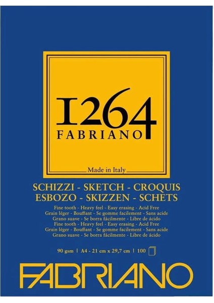 1264 Sketch Paper Eskiz Çizim Defteri 90 Gr. A4 100 Yaprak