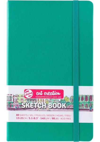 Art Creation Sketchbook Sert Kapak Eskiz Çizim Defteri 140 Gr. 13X21 Cm. 80 Yp. Forest Green
