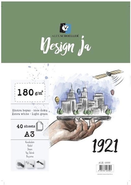 Design Ja Eskiz Çizim Defteri 180 Gr. A3 40 Yp.