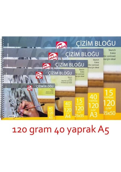 Eskiz Çizim Defteri 120 Gr. A5 40 Yp.