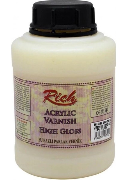 Su Bazlı Vernik Parlak (High Gloss Acrylic Varnish) 1250 Cc.