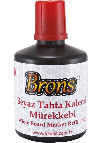 Beyaz Tahta Kalemi Mürekkebi 100 Cc. Kırmızı