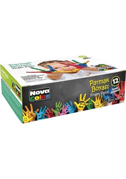 Parmak Boyası 12 Renk x 25 Ml.